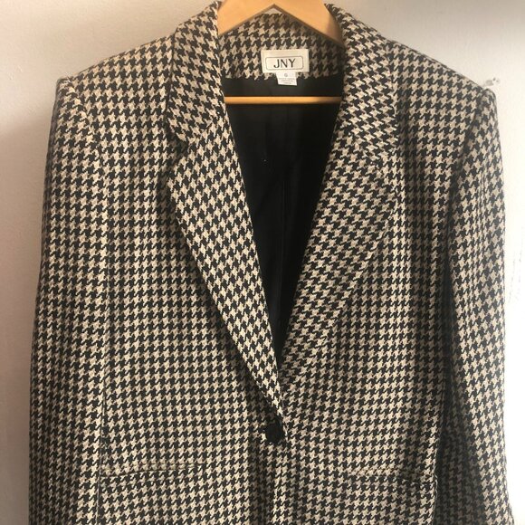 Houndstooth wool Blend Vintage Blazer Jacket size 6 - Picture 1 of 9